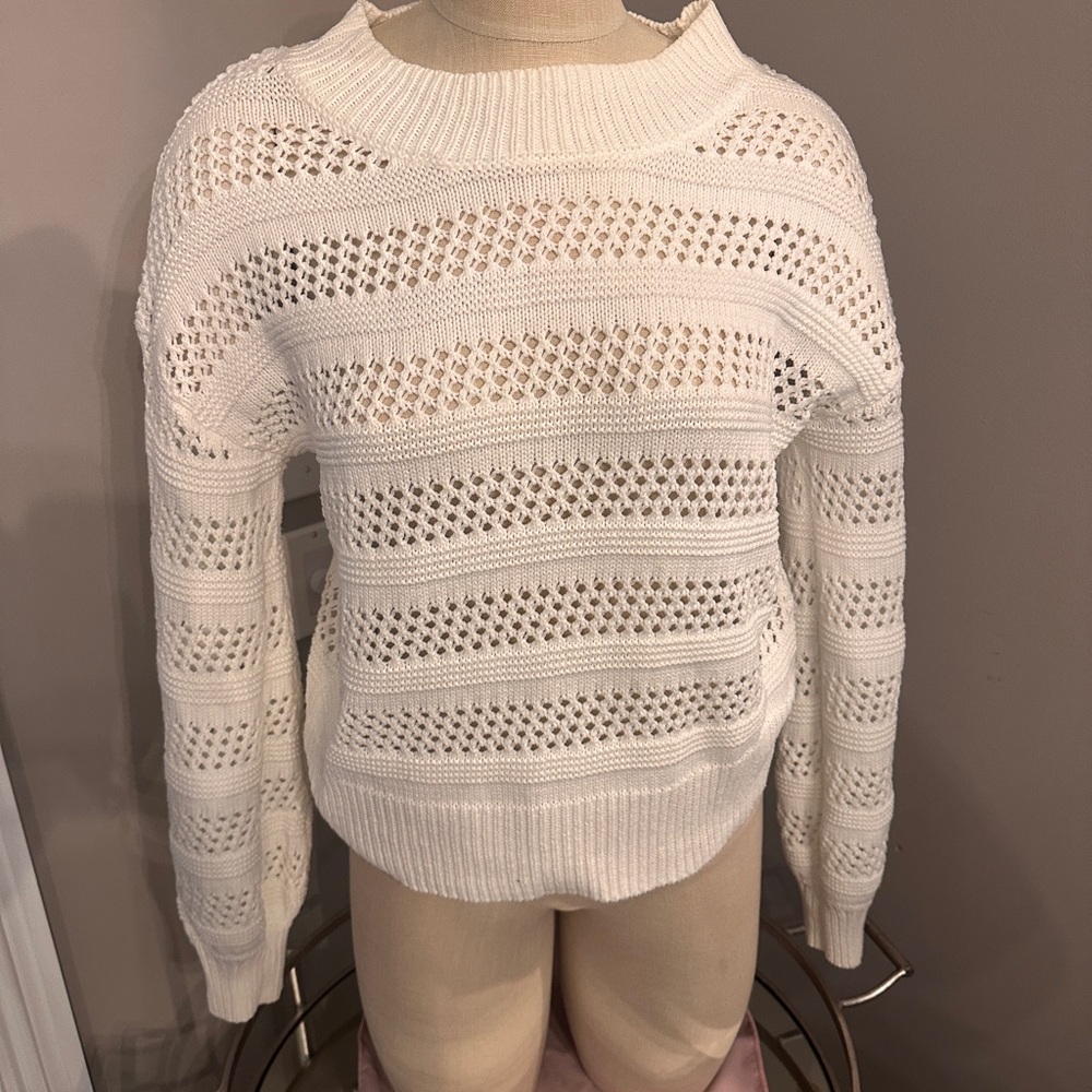 Allison Joy Chic White Knit Sweater